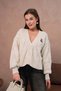 Oversized Hair Knit Textured Teddy Bear Buttoned Knitwear Cardigan Aw25Hi0067