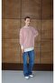 25034 Women's Oversized Striped Balloon Sleeve Long Sweater Red - 3