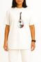 Oversized Portugal Ukulele Guitar Chest Printed Unisex T-Shirt - 2