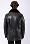 Genuine Leather Coat with Black Mink Fur Accessories - 4