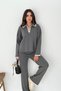 Oversized Half Zipper Polo Neck Knitwear Bottom-Top Set Aw25Au0048 - 7