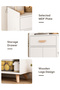 3-Tier Adjustable Kitchen Storage Rack, Coffee Corner Table & Microwave Stand with Drawer - 4