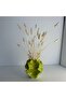 Modern Ceramic Wavy Vase with Dried Bunny Tail Stems - 3