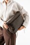 Washed Leather Crossbody Shoulder Bag Polyurethane Leather Mink Model:(571-14-16B) - 2