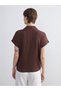 Classic Brown Textured Muslin Women's Shirt - 4