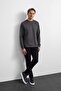 Anthracite Regular Fit Long Sleeve Crew Neck T-Shirt