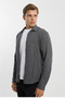Collar Buttoned Long Sleeve Snap Fastener Cotton Lycra Men's Shirt - 7