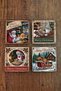 Natural Stone Coasters - Vintage Christmas Printed 10X10Cm New Year Stone Coasters 512