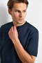 Navy Blue Regular Fit Crew Neck T-Shirt