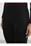 Black Elastic Waist Flared Women's Trousers - 5