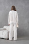 Women's Crew Neck Button Closure Ribbed Knit Jacket Pants Two-Piece Knitwear Set - 6