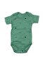 Unisex Green Mouse Figured Short Sleeve Bodysuit - 4