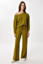Open Shoulder Modal Top and Bottom Set Lby0027 Olive Green