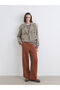 Xside Orange Elastic Waist Textured Muslin Women's Trousers