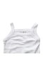 Unisex White String Strap Snap Fastener Bodysuit - 8