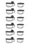 Feyzade Cube Breakfast Storage Container Set 6 Pieces 405Cc-6 Pieces 270Cc with Gray Lid