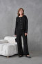Women's Crew Neck Button Closure Ribbed Knit Jacket Pants Two-Piece Knitwear Set - 4