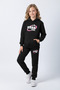 3 İplik K Hooded Ş Fleece-Lined Winter Girl Star Print Detailed Kangaroo Pocket Girls' Tracksuit Set - 3