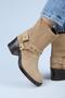 (Lukka) Women's Genuine Leather Biker Trock Sand Boots - 6