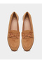 Tan Suede Look Loafers - 6