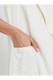 Solid Lapel Pocket Detail 3/4 Sleeve Blazer - 3
