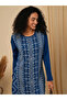 Weave Knitted Loose Fit Calf Length Winter Wear Kurta - 6