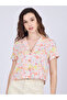 White Notch Collar Crop Shirt