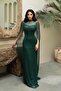Emerald Strapless Beading Cape Evening Dress