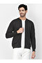 Men Black Regular Fit Zip-Up Jacket