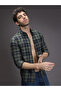 Men Olive Checked Slim Fit Shirt - 5