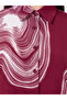 Burgundy Marble Print Longline Shirt and Pants Co-Ords - 3