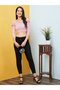 Women Pink Puff Sleeves Sequined Crop Top - 5
