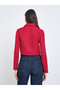 Solid Button Front Long Sleeve Jacket - 5