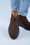 Ove Women's Leather Elastic Brown Boots with Fur Inside - 5