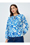 Floral Printed Tie-Up Neck Puff Sleeve Top - 3