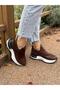 Women's Brown High-Sole Casual Slip-On Orthopedic Sole Walking Shoes Sneaker