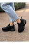 Women's Stone Patterned Elastic Detailed High-Sole Walking Shoes - 2