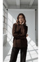 Women's Knitwear Soft Oversized Crew Neck Ribbed Hair Braid Detailed Homy Sweater