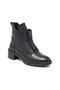 Castle 11032 Women's Black Genuine Leather Zippered Style Buckle Detail Elastic Warm Lining Boots - 3