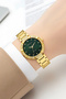 Steel Cord Steel Case Women's Wristwatch, Bracelet Gift Gold-Green Zmfer202 - 4