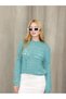 Grody.T Women's Transitional Lace-Like Knit Knitwear Sweater, 100% Cotton Long Sleeve Crop Model Crew Neck - 3