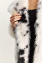 Women's Bone Black Cow Patterned Lined Faux Fur Jacket 3489 60283866 - 7