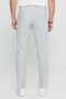 Men's White-Grey Slim Fit Slim Fit Tie-Waist Seersucker Patterned Side Pocket Casual Trousers - 5