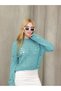 Grody.T Women's Transitional Lace-Like Knit Knitwear Sweater, 100% Cotton Long Sleeve Crop Model Crew Neck - 4