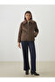 Modest Brown Fur Collar Oversized Women's Suede Look Coat - 2