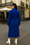 Women's Comfort Double-Breasted Trend Blue Long Cashmere Coat - 6