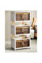3 Layers Multi-Functional Foldable Storage Cabinet with Doors & Wheels (102L) - 5