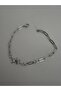 Polar Star Stone Paperclip Model Silver Chain Bracelet - 4