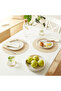 2 Pieces Beige/Stone Faux Leather Tableware Presentation Plate Mat Placemat American Service 36X36 - 2