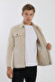 Double Pocket Flap Patterned Men's Coat with Snap Fasteners - 3